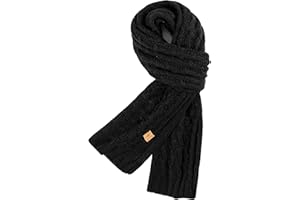 PAGE ONE Women's Ribbed Knit Scarf Winter Warm Long Big Wrap Cashmere Wool Thick Large Chunky Scarf for Women