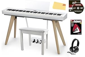 Casio PX-S7000 Privia Digital Piano - White Bundle with Bench, Stand, Triple Pedal Unit, Headphones, Instructional Book, Online Lessons, Instructional DVD, and Austin Bazaar Polishing Cloth