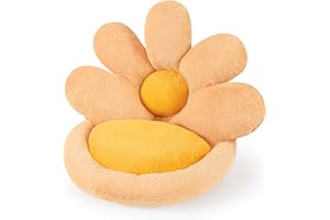 Ditucu Flower Shape Seat Cushion Comfy Kawaii Gaming Chair Cushions 19 inch Lazy Sofa Office Floor Pillow Pad Cute Stuff for Gamer Bedroom Decor Orange