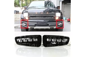 ECAHAYAKU LED DRL Fog Light For Ford Raptor SVT F150 2009 2010 2011 2012 2013 2014 Daytime Running Lights with Turn Signal Yellow Light Driving Headlamp