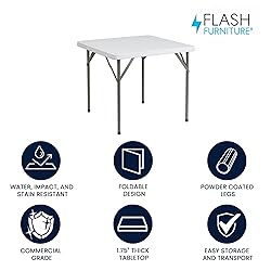 Flash Furniture Elon 2.85' Square Plastic Folding