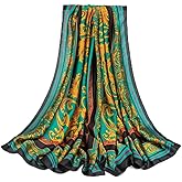 Weximil 100% Silk Feeling Scarf - Women's Long Satin Designer Scarf - Lightweight Wraps