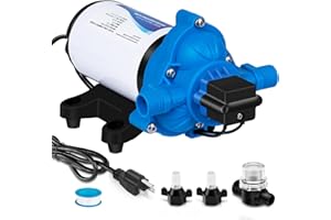 DC HOUSE Water Pressure Diaphragm Pump 110V AC 4.0 GPM 50 PSI with Pressure Switch, On Demand Self Priming Water Booster Pump