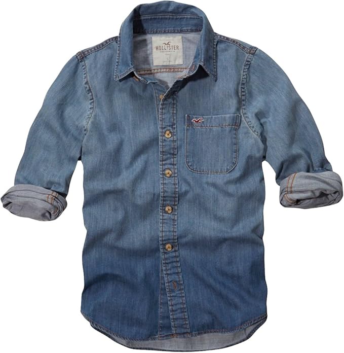 hollister denim shirt