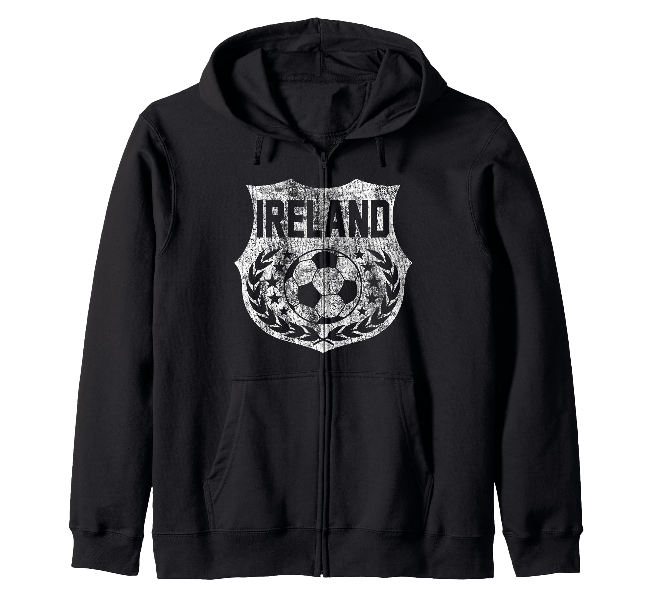 Ireland Faded Vintage Soccer Zip Hoodie