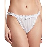 Satini Women's Sheer Frilly Sissy Tanga Knickers Briefs Bikini Panties