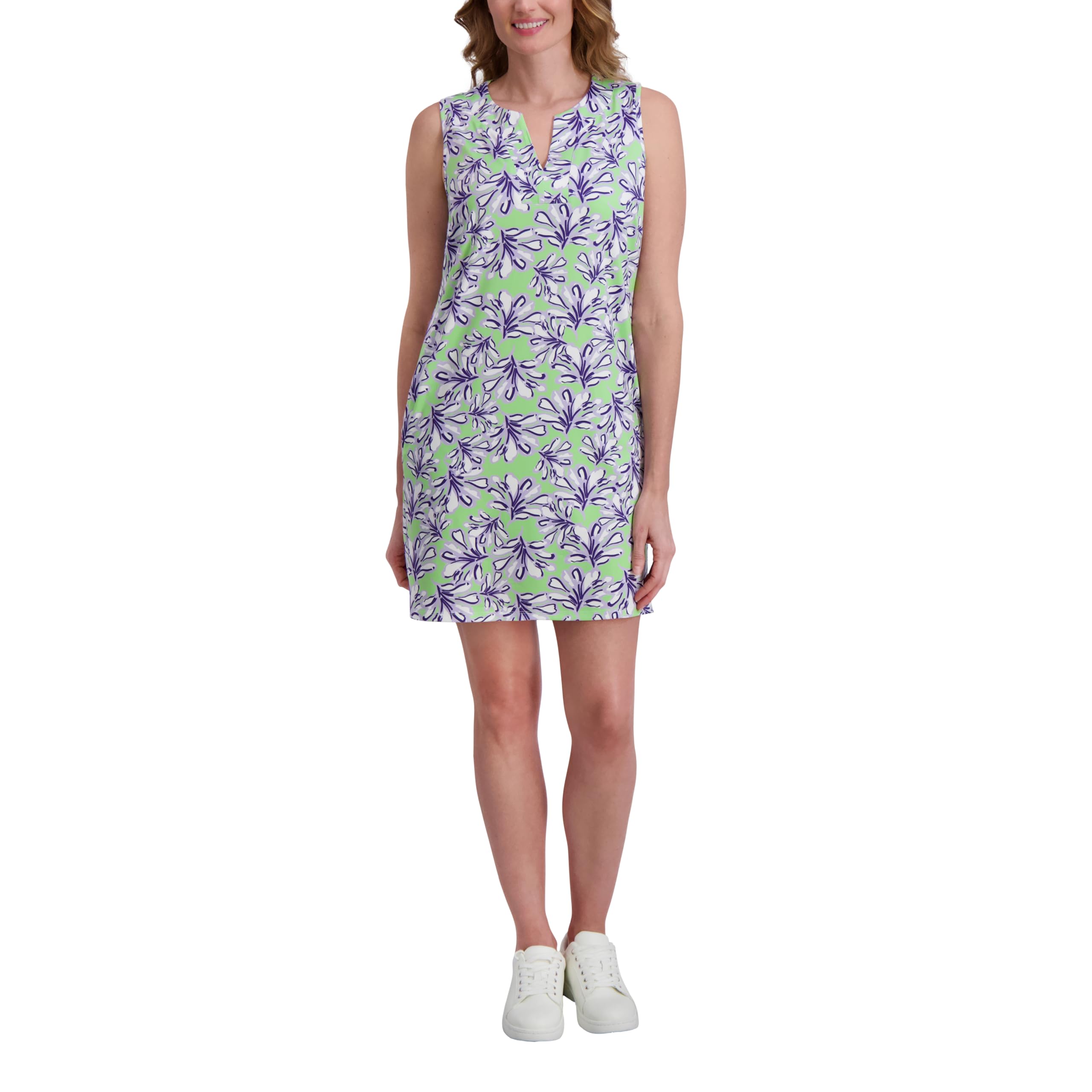 Stella Parker Women’s UPF Summer Dress – Casual Travel Outfit, Resort Wear Sundress, Cover-Up, Vacation Dress, Lime, Small