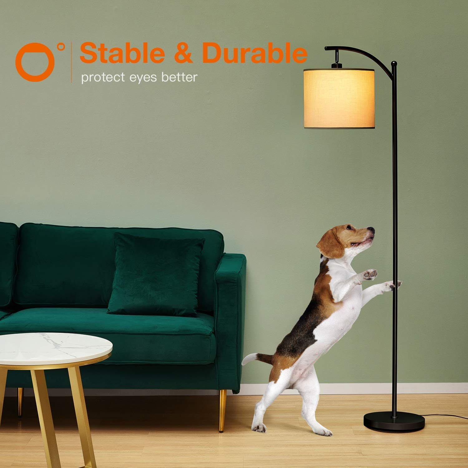 Addlon Floor Lamp for Living Room with Lamp Shade and 9W LED Bulb - Modern Standing Lamp - Floor Lamps for Bedrooms-Black: Home Improvement