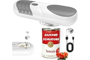 FLELANO Electric Can Opener, USB Rechargeable Can Openers with Replaceable Blade, Automatic Can Opener for Kitchen Any Can, Smooth Edge, Hands Free, Portable One Touch Opener for Seniors with Arthritis Gray