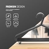 KEPLIN 25 Pack Plastic Coat Hangers with Trouser Bar Charcoal 37.5 cm view 3