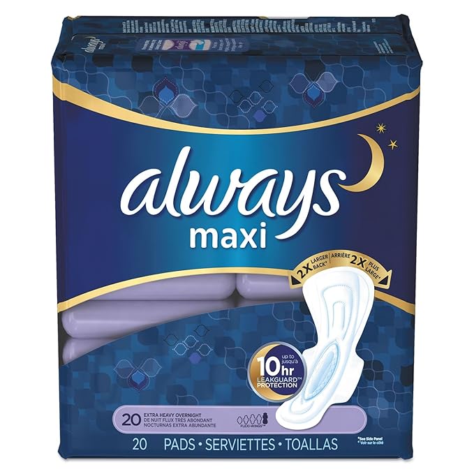 Always Maxi Pads, Extra Heavy Overnight, 20/Pack Beauty