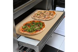 Caprihom Extra Large Pizza Stone 24 Inch, Rectangular Pizza Grilling/Baking Stone 24" x 18", Industrial Commercial Oven Stone, Ideal for Grilling Baking Several Pizzas Bread - Includes Scaper