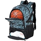 WOLT Basketball Backpack Large Sports Bag with Separate Ball Holder & Shoes Compartment, Best for Basketball, Soccer,Gym