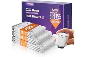 Nicetree 9-Pack Wireless Vacuum Storage Bags with Rechargeable Pump, 3 Sizes (20/24/28 Inch) Travel Vacuum Bags for Clothing,