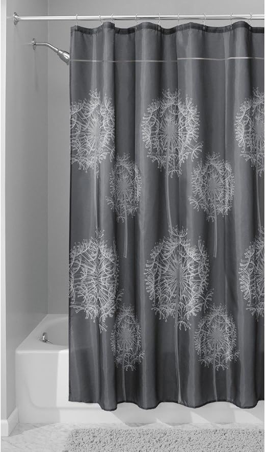 Amazon Com Idesign Dandelion Fabric Shower Curtain Water