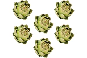 6 Pcs Green Artificial Artichokes Fake Vegetables and Fruits for Summer Kitchen Wedding Bowl and Vase Decorations