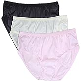Shadowline Women's Hipster Underwear Nylon Silky Panties 3 Pack 11042