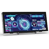 12.3 Inch IPS Stretched Bar LCD Travel Display 1920 * 720 Secondary Monitor | HDMI USBC, Mini Portable Monitor Metal Material for Laptop Computer Windows Aida64 GPU CPU RAM Monitoring,Built-in Speaker