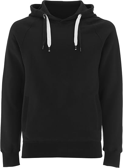 black cotton hoodie mens
