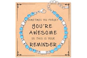 Wisedawn Nature Stone Bracelet, Trendy Teen Girl Gift Ideas with Quote Card for Birthday Christmas Easter Valentines