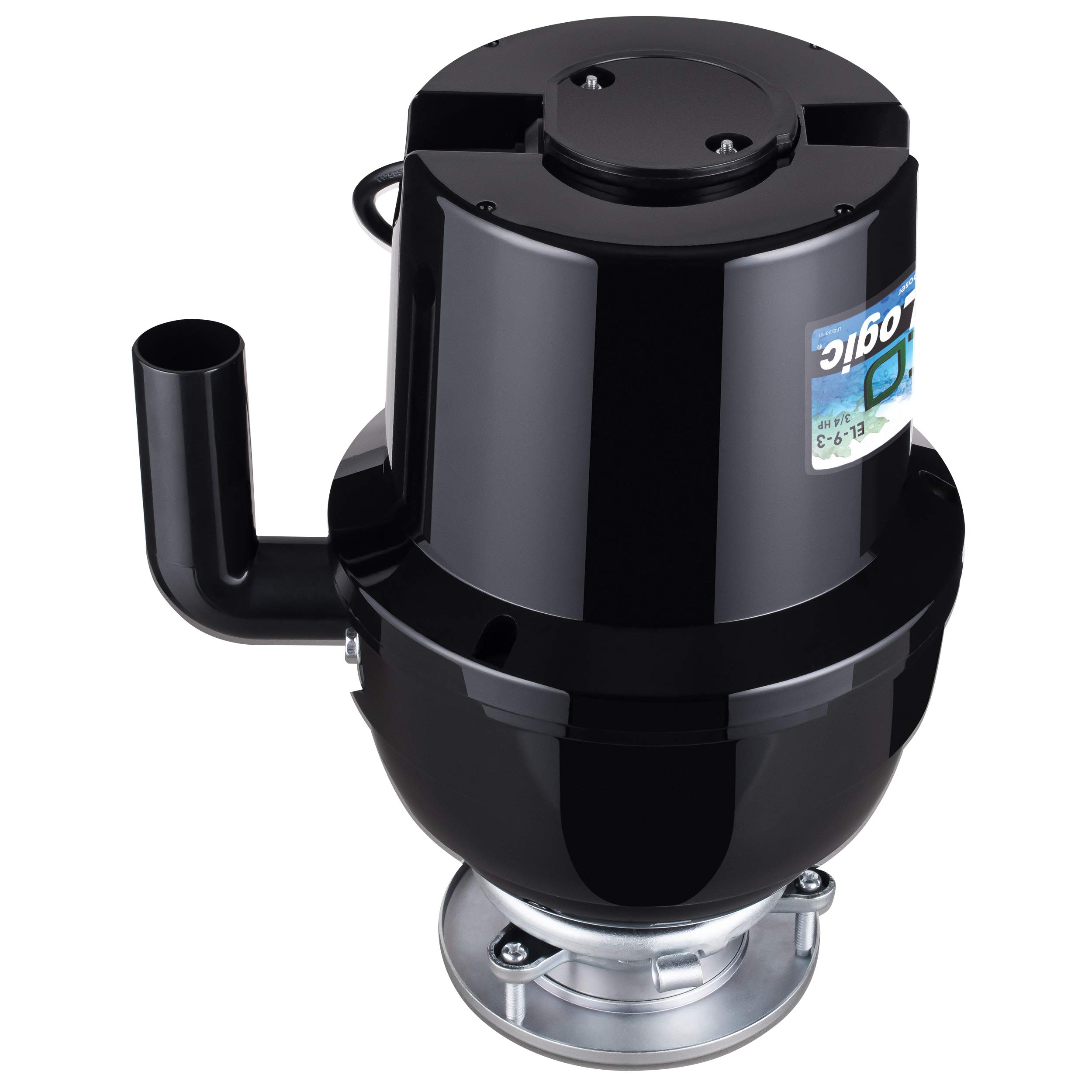 Eco Logic EL-9-DS-PC 9 Deluxe Designer Series Food Waste Disposer (3-Bolt) with Polished Chrome Sink Flange, 3/4 HP