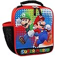 Super Mario Bros Boy's Girl's Soft Insulated School Lunch Box (One Size, Blue)