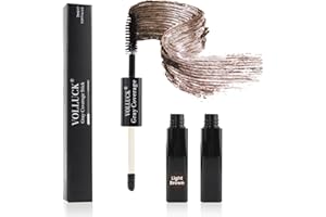 VOLLUCK Root Touch Up Stick, Instant Gray Hair Cover Concealer, 2-In-1 Double Head Hair Color Finishing Stick, Hair Mascara Brush for Eyebrow& Beard (Light Brown, 0.23 Fl oz)