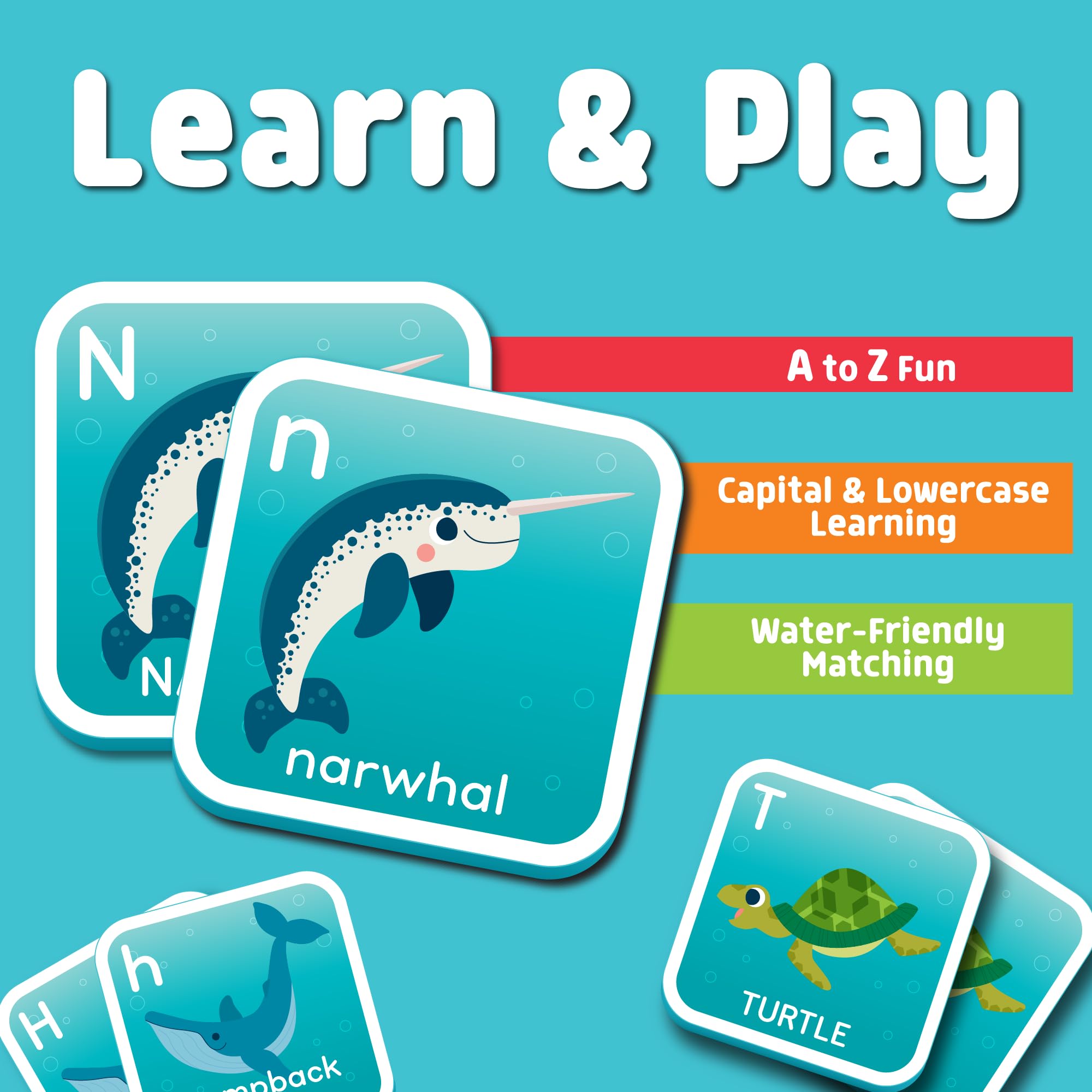 Chuckle & Roar - Bath Matching - Water Safe Fun - Great for Toddlers - Fun and Engaging - Ages 3 and up