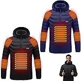 Yearntown 2 Pcs Size L Men Heated Jacket Winter Heated Jacket Outerwear Heating Clothing Outdoor Sport Electric Vest with 3 Heating Levels for Outdoor (Battery Pack Not Included)