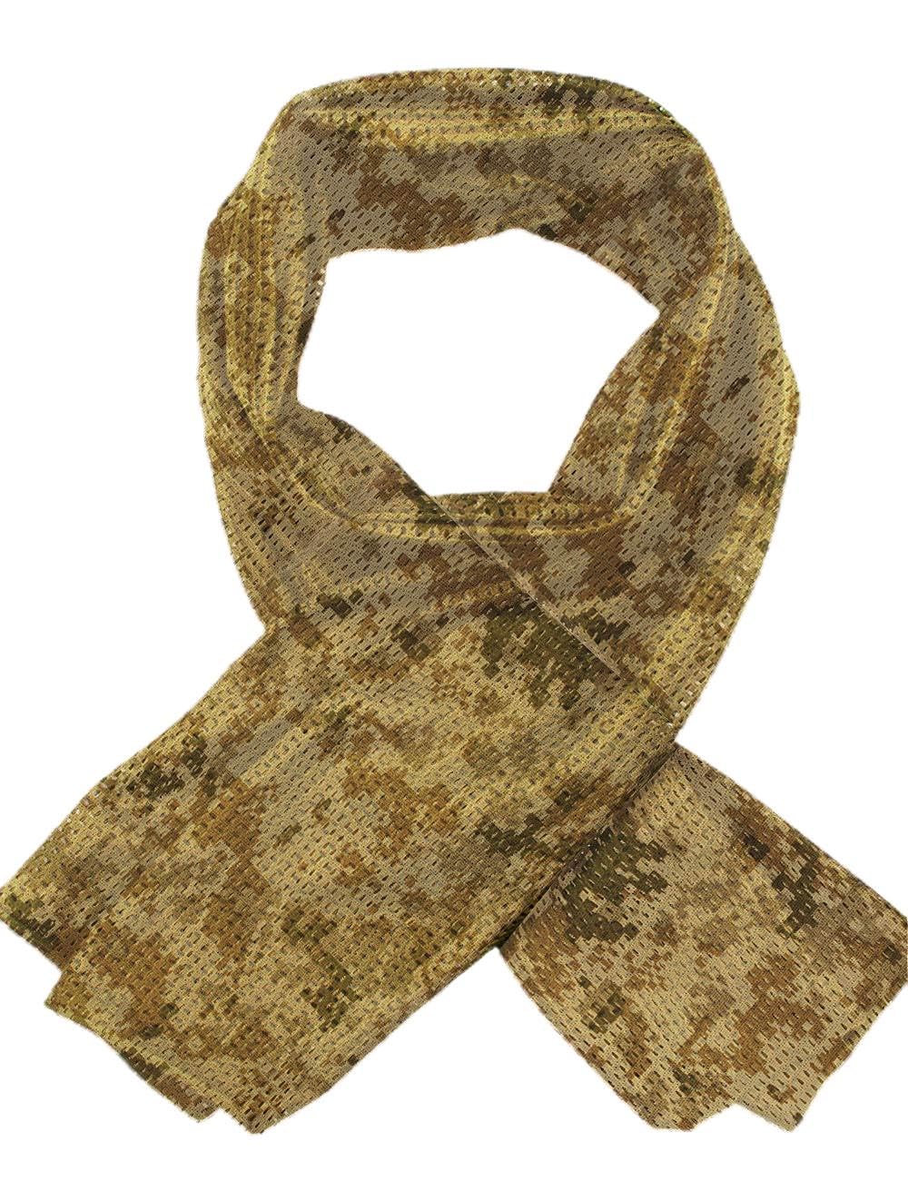 HomeTools.eu Outdoor - Neck scarf, multifunctional scarf, head scarf, scarf, headband, camouflage, protection for outdoor, hunting, fishing, military, mesh fabric, desert camouflage.