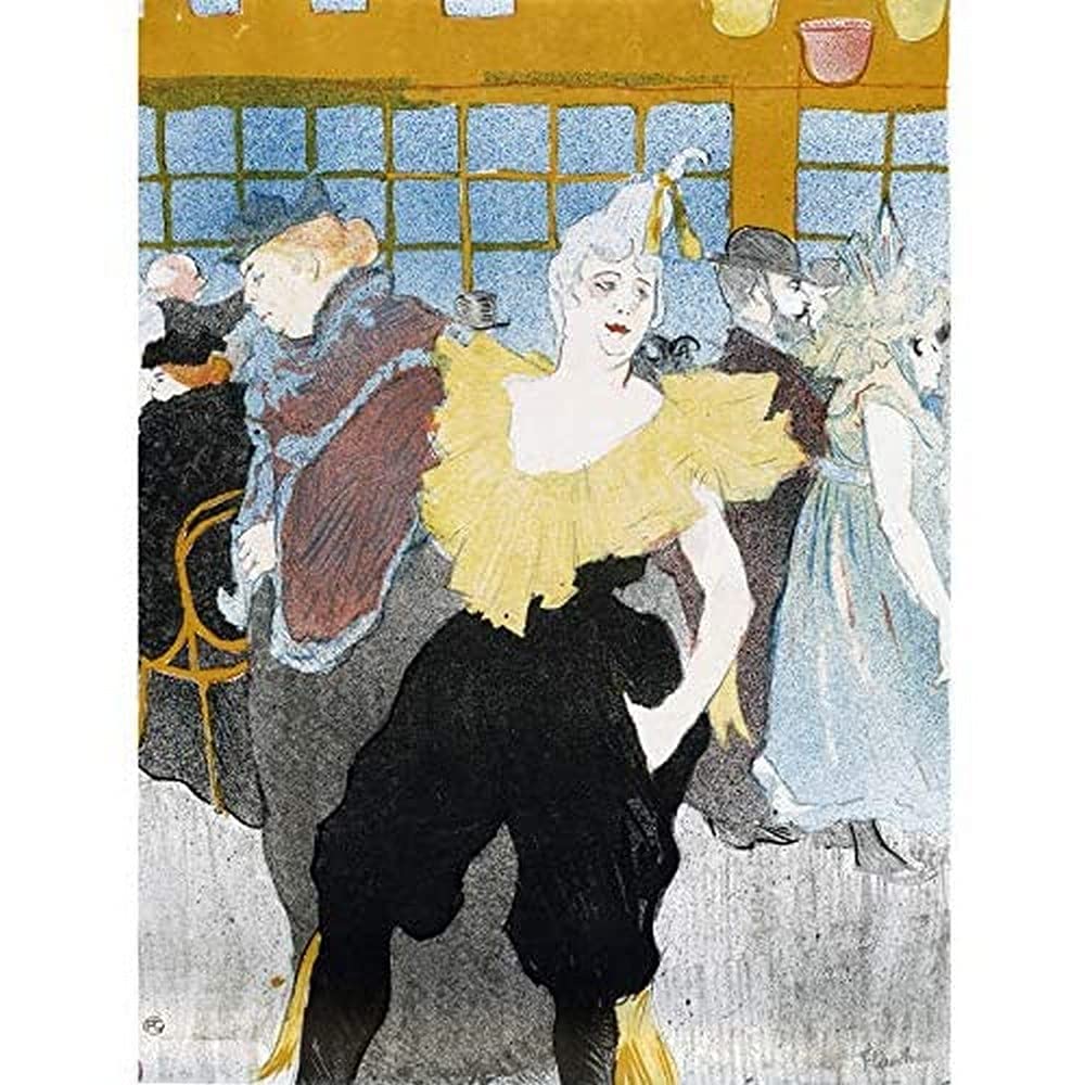 Toulouse-Lautrec Clowness Moulin Rouge Art Print Canvas Premium Wall Decor Poster Mural