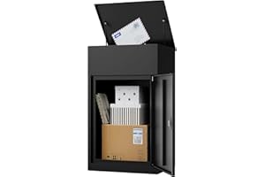 SISESOL Large Package Delivery Box for Outside,Parcel Drop Boxes with Secure Storage, Anti-Theft Steel Parcel Box with Coded Lock, Package Delivery Boxs for Porch, Fence, Curbside (33.5"H)