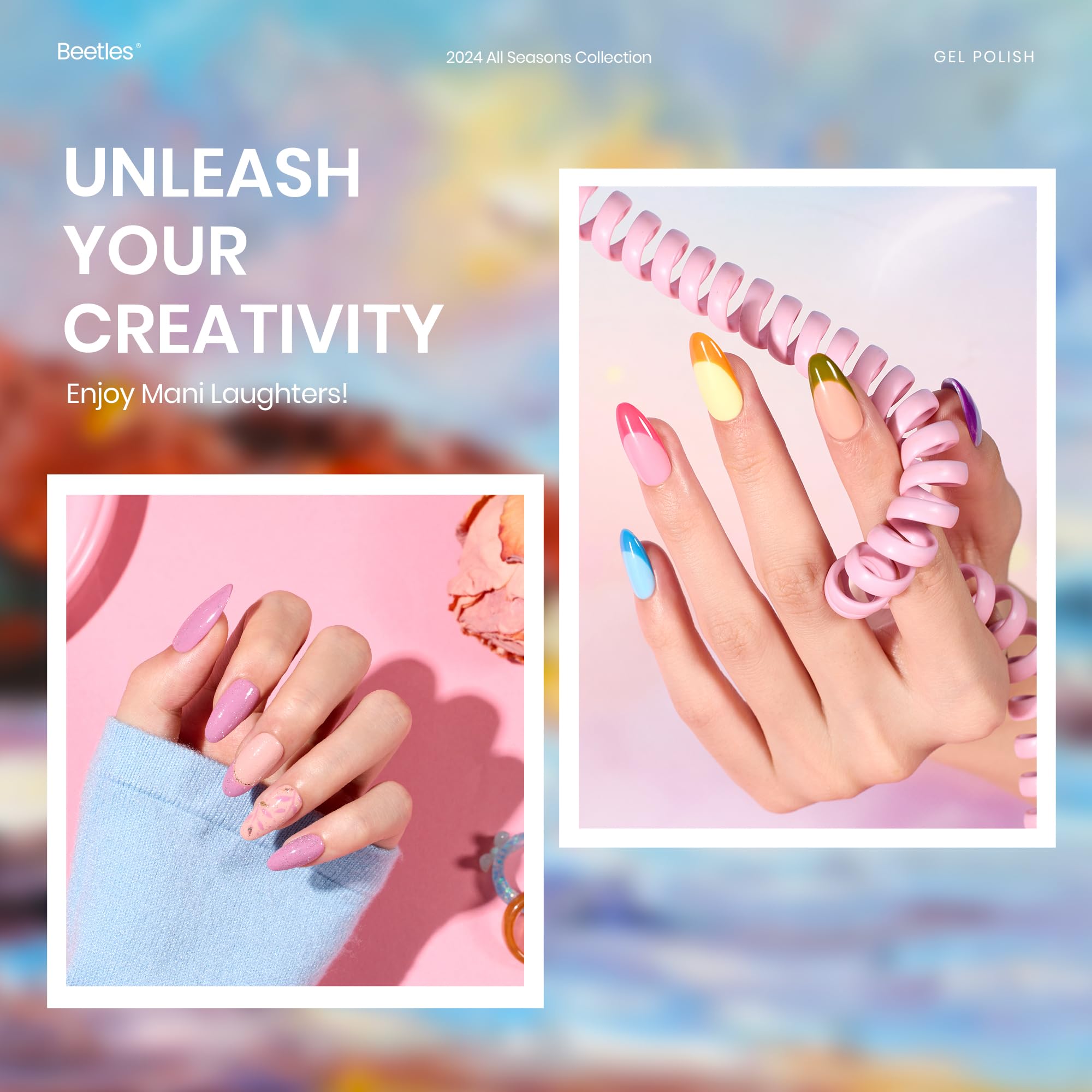 Beetles Gel Nail Polish Set 36 PCS Spring Summer Pastel 32 Colors with Base Top Coat Pink Green Blue Purple Black White Burgundy Red - Image 6