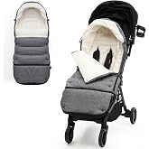 Momcozy Universal Stroller Footmuff, Plush Weatherproof Bunting Bag | Easy Attachment with Extendable Cover And Adjustable Buckle, Warm Sleeping Bag for Most Strollers