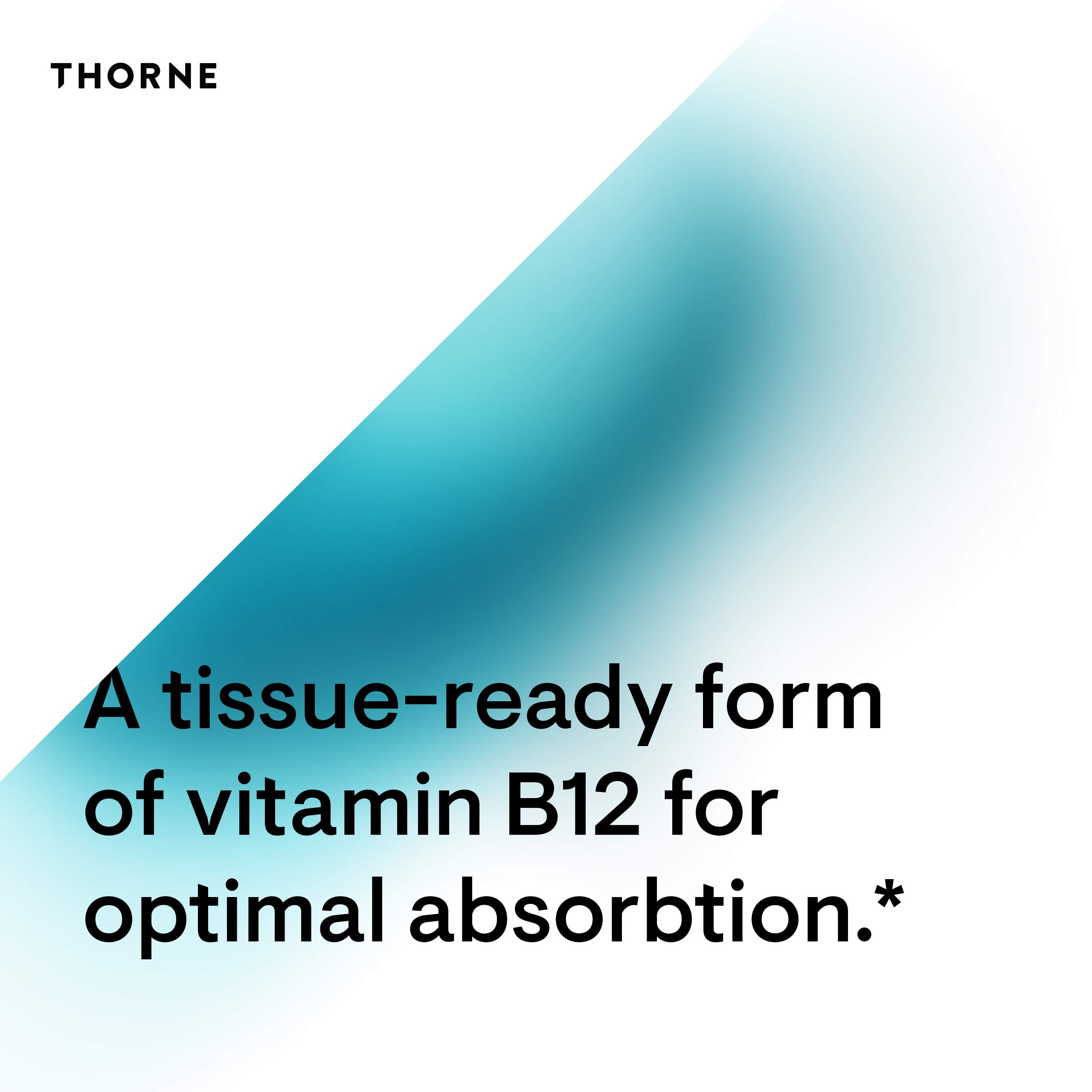 THORNE - Vitamin B12 - as Methylcobalamin - Supports Heart & Nerve Health, Blood Cell Function, Healthy Sleep & Methylation* - Gluten, Dairy & Soy-Free - 60 Capsules