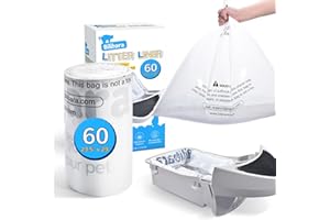 Bilibara Litter Box Liner Bag Compatible with Cat litter Box 3 and 4, 60 Pack - Extra Thick Waste Bags for Self-Cleaning Pet Kitty Litter Box Drawer Liners, 9-11 Gallons Home/Kitchen Trash Bags