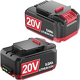JGSPJ 2Pack 5.0Ah Battery Replacement for Bauer 20V Lithium Battery, for 1702C-B 1701C-B 1907C-B 2108C-B Compatible with Bauer 20V Cordless Power Tools