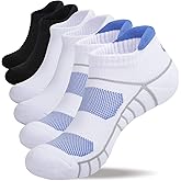 Lapulas Athletic Running Ankle Socks, Low Cut Cushioned Anti-Blister Tab Sports Socks Men Women 6Pairs