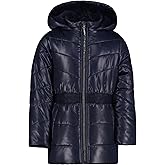 Nautica girls Heavyweight Hooded Winter Puffer Coat With Full Length Zipper
