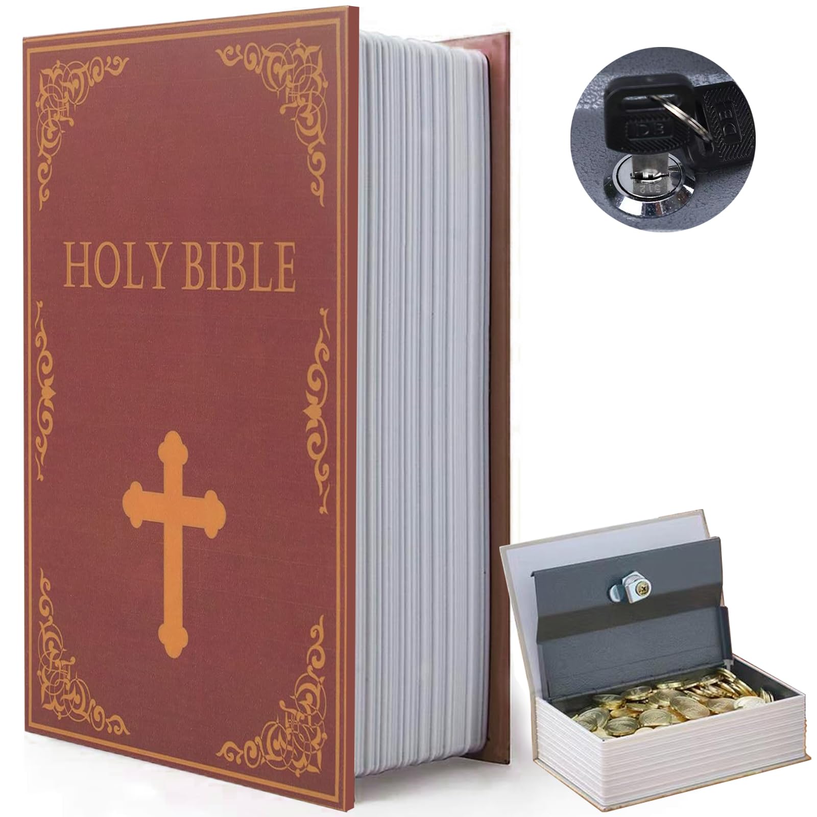 Book Safe Box with Combination Lock, Diversion Safe