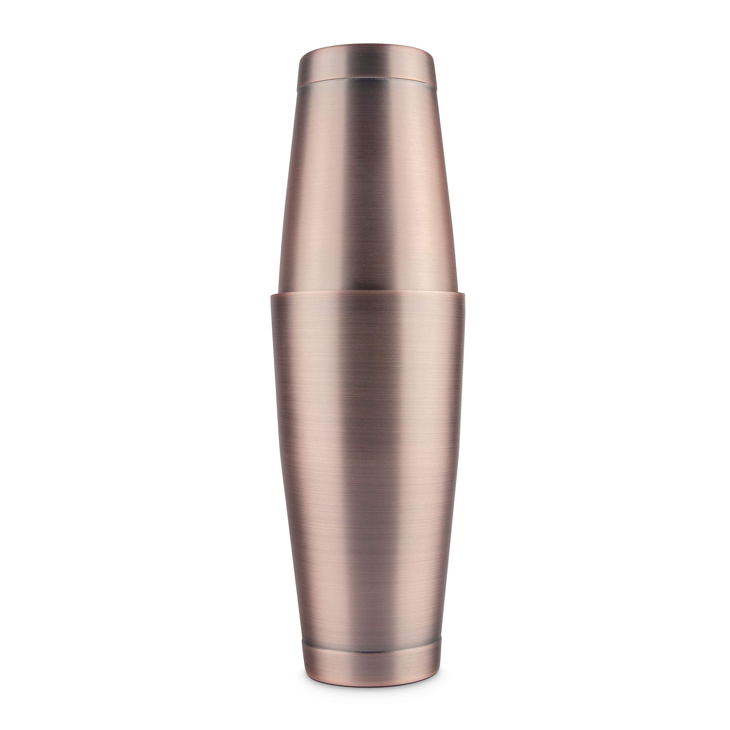 Final Touch 2 Piece Stainless Steel Boston Cocktail Shaker with Antique Copper Finish 21oz & 28oz (FTA1843-16)