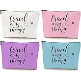 4 pcs Funny Travel Gifts for Women Makeup Bag Travel Essentials Cosmetic Bag Traveling Toiletry Bags Flight Vacation Gifts for Niece Mom Travelers Girls Trip Weekend Birthday Mothers Day Graduation