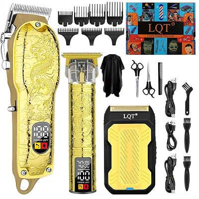 LQT® Professional Hair Clippers for Men, Hair Trimmer Cordless Barber Clippers and Trimmers Set, Hair Cutting Kit for Men Grooming Father Day Gifts