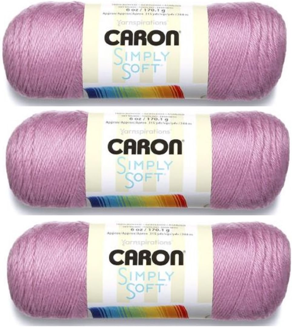 Amazon Com Caron Simply Soft Yarn 6 Oz Med 4 Weight 3 Pack Blackberry