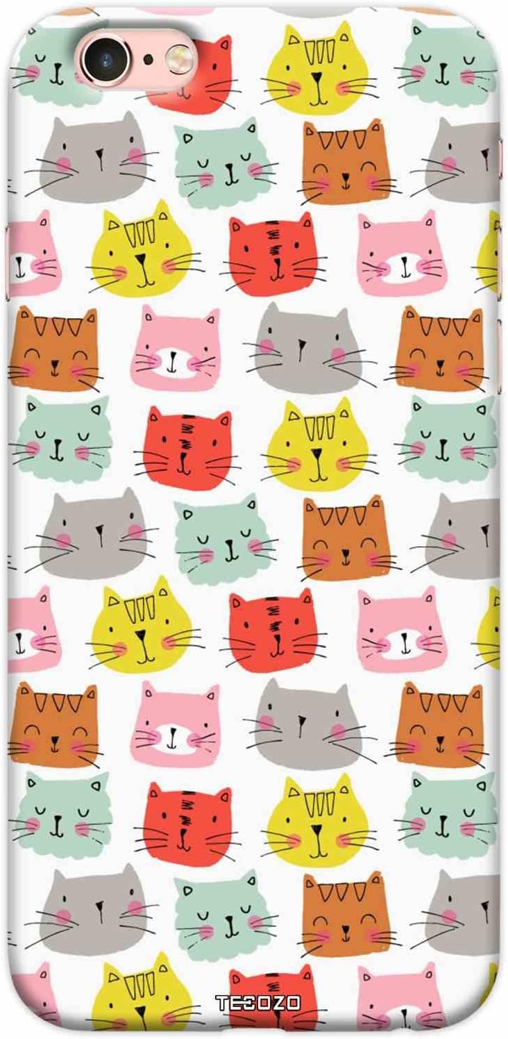 PICWIK® Designer Printed Back Cover/Hard Case for Apple iPhone 6 Plus (Colorful Cats Design/Patterns) - White