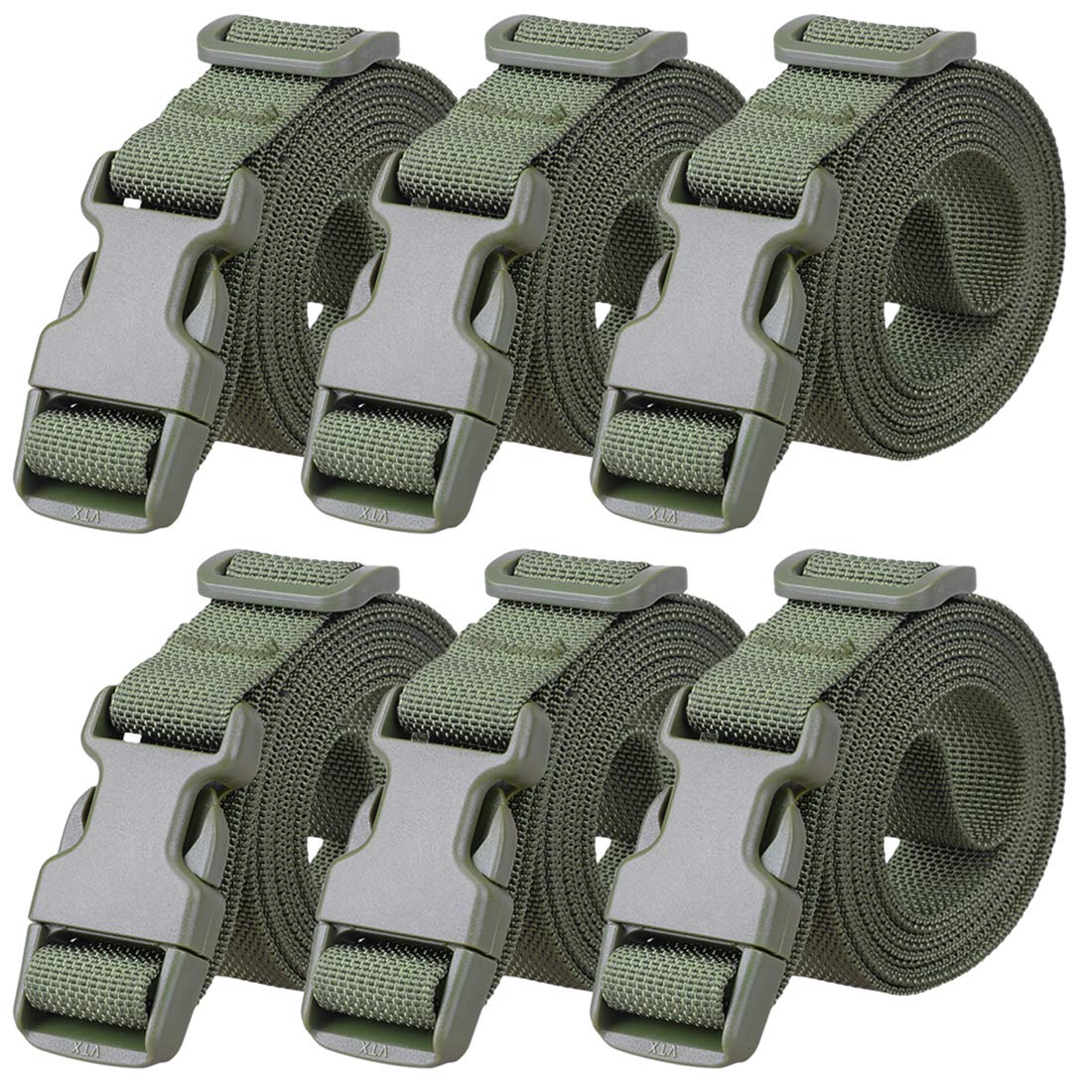 Magarrow Luggage Straps Adjustable Travel Accessories Packaging Suitcase Travel Buckle Belt Non-Slip Packing Belt (Green- 6pcs)