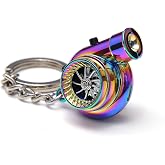 Boostnatics Rechargeable Electric Electronic Turbo Keychain with Sounds + LED! - Neochrome NEW Version 5 (V5)