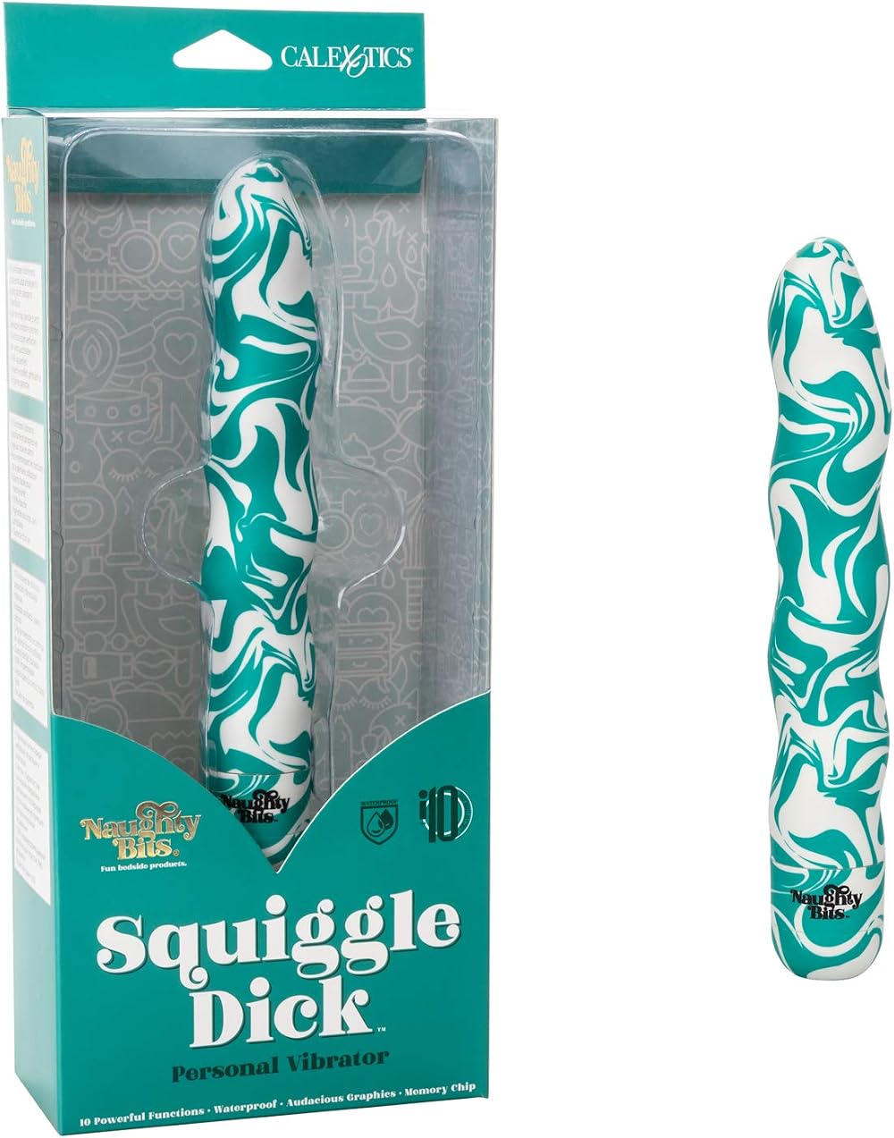 CalExotics Naughty Bits Squiggle Dick Personal Vibrator Body Safe Corkscrew