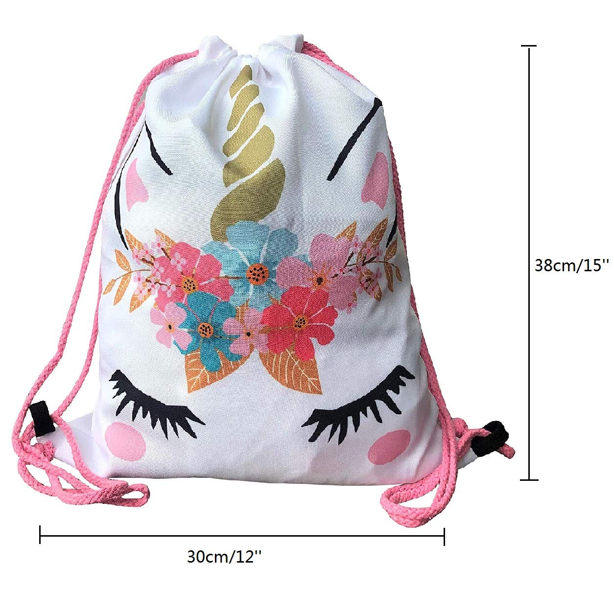 Fanovo Unicorn Drawstring Backpack/Make Up Bag/Necklace/Bracelet/Gift Sets for Girls Party Christmas (A - Drawstring Set J)