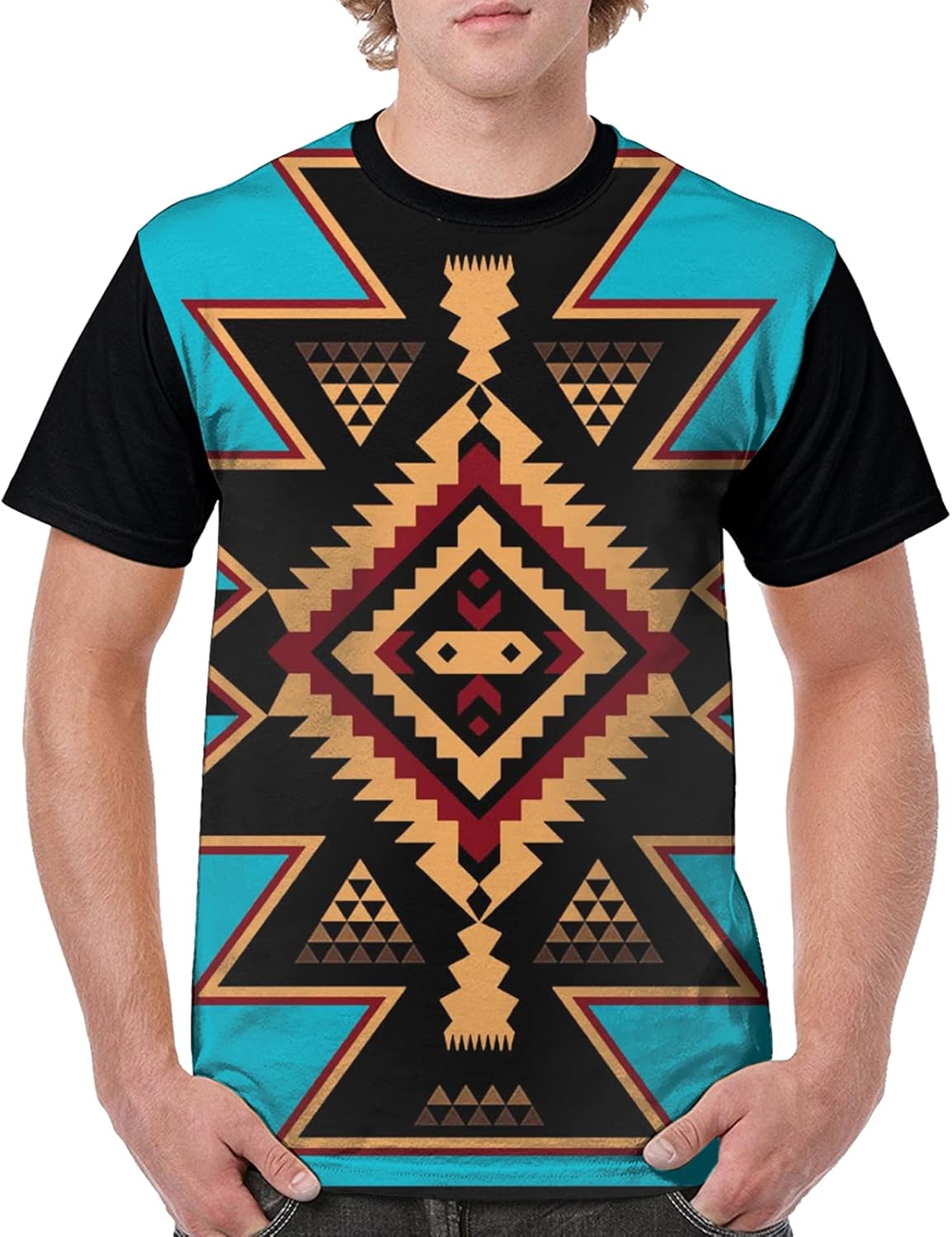 Msanlixian Camisetas para hombre, casual, manga corta, nativo americano